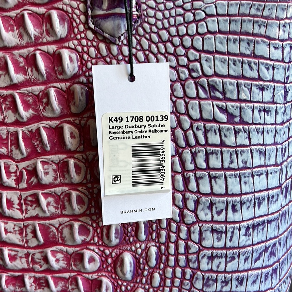Brahmin Boysenberry Pink Purple Ombré Melbourne Large Duxbury Satchel- NWT - Picture 4 of 8